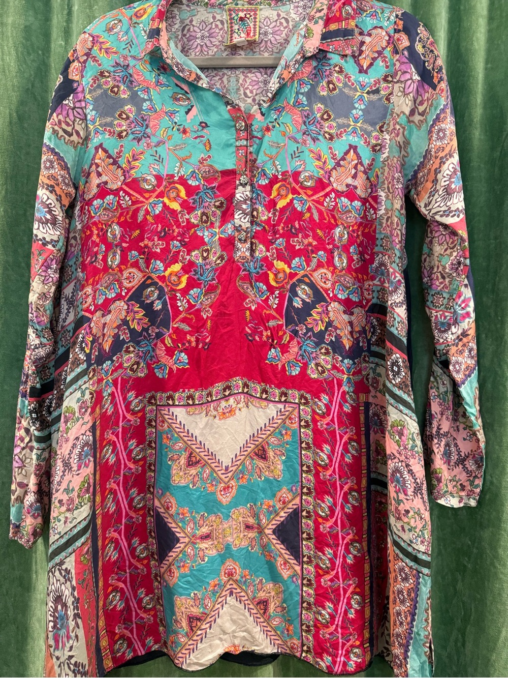 Johnny Was Silk Patchwork Tunic
